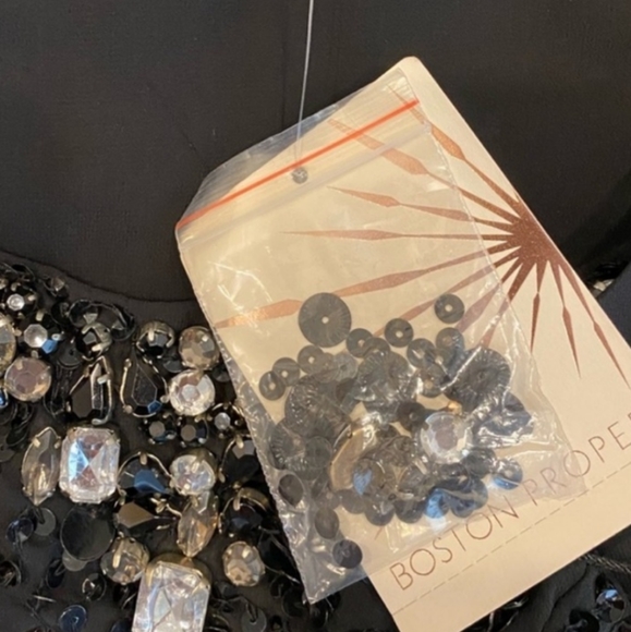 NWT Boston proper size 8 black sequin and Fringe flapper dress - Picture 6 of 8